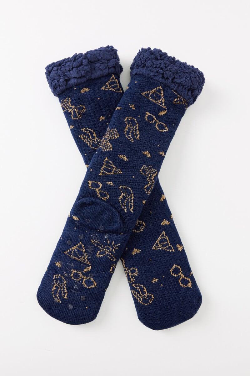 Cortefiel Calcetines Largos Tricot Azul Harry Potter