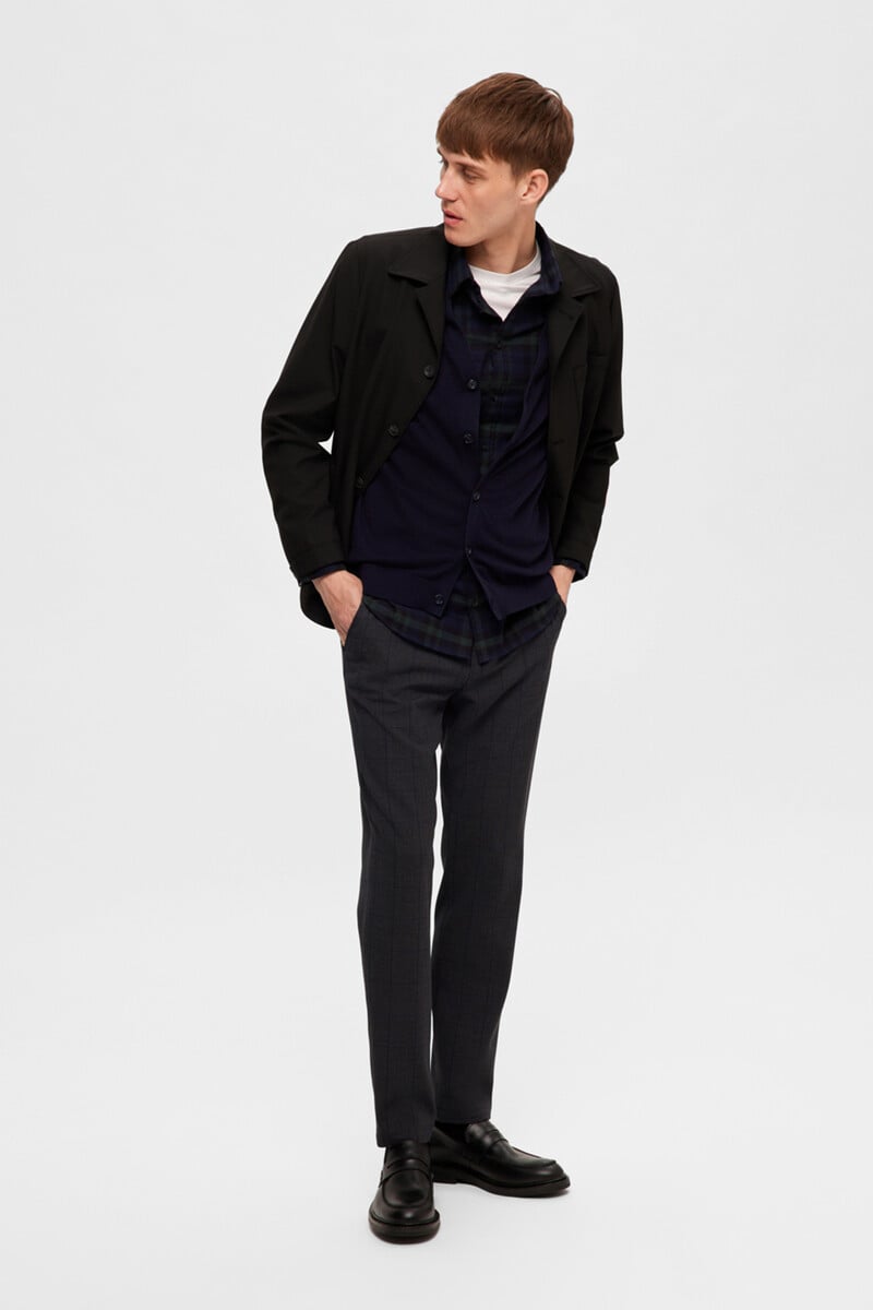 Cortefiel Camisa De Franela De Manga Larga Slim Fit Con Algodón Reciclado
