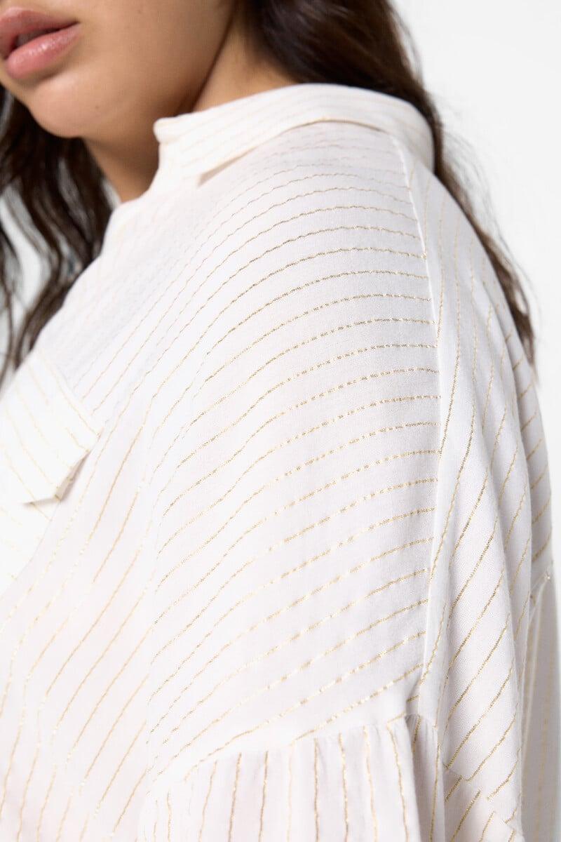 Cortefiel Camisa De Manga Larga Con Bolsillos Talla Grande