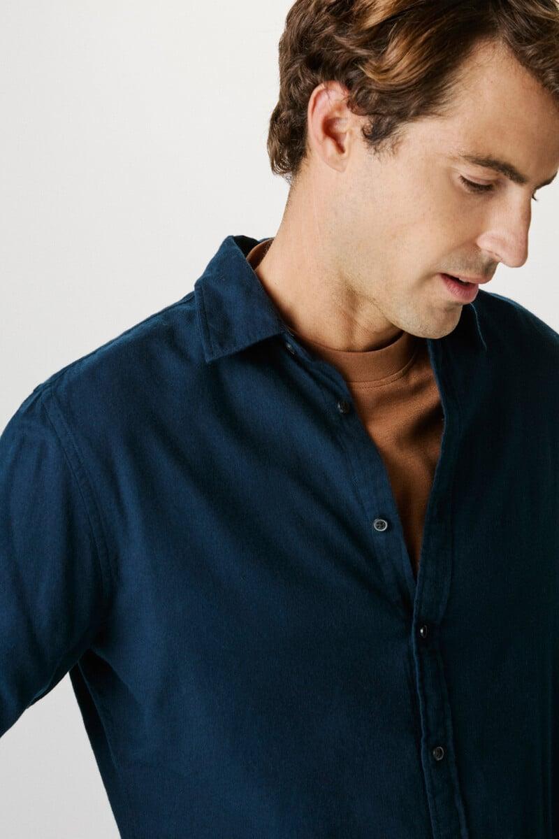 Cortefiel Camisa De Manga Larga Slim Fit Confeccionada Con Algodón Reciclado