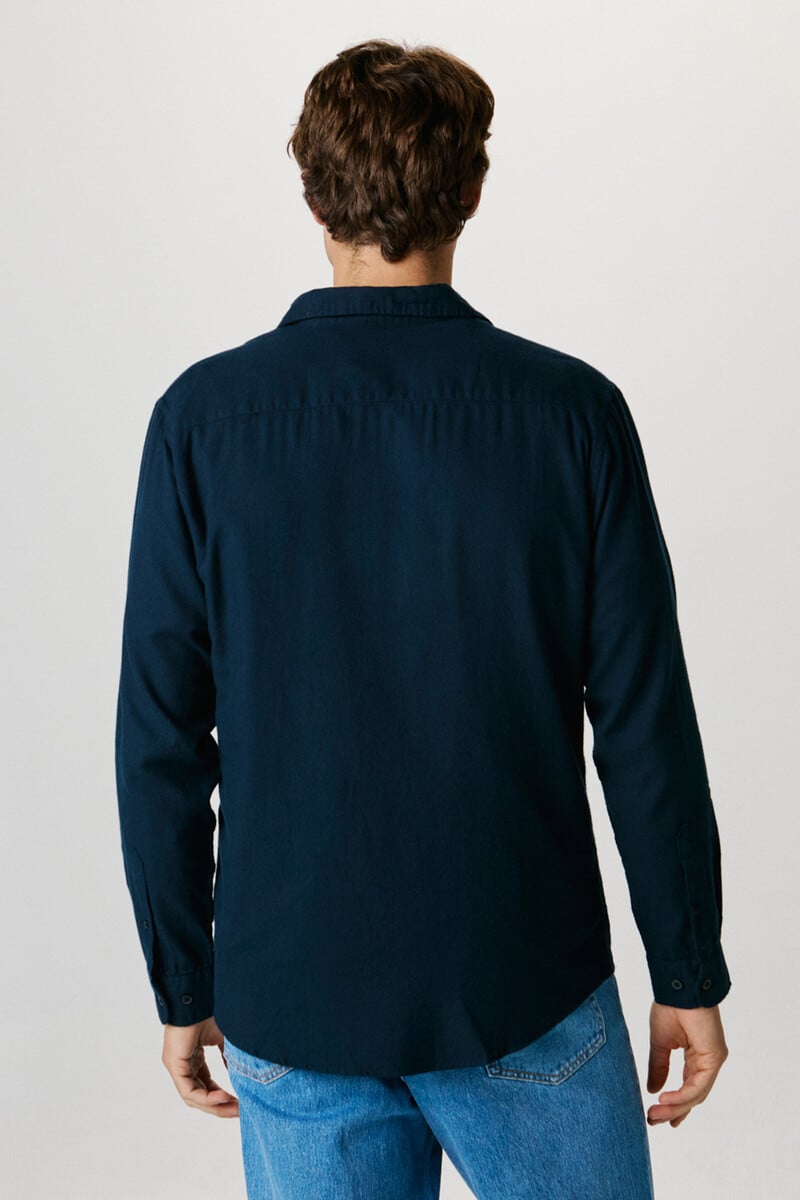 Cortefiel Camisa De Manga Larga Slim Fit Confeccionada Con Algodón Reciclado