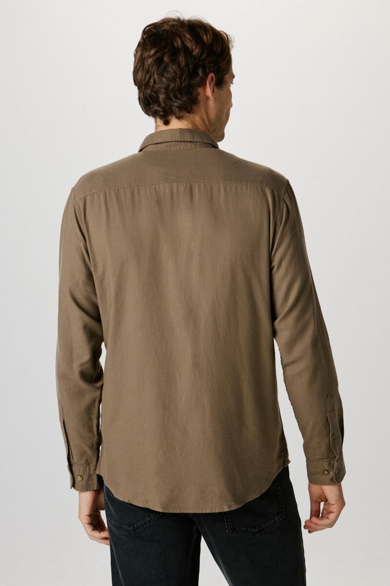 Cortefiel Camisa De Manga Larga Slim Fit Confeccionada Con Algodón Reciclado
