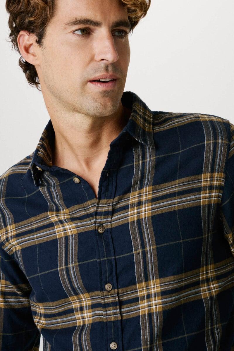 Cortefiel Camisa De Manga Larga Slim Fit Confeccionada Con Algodón Reciclado
