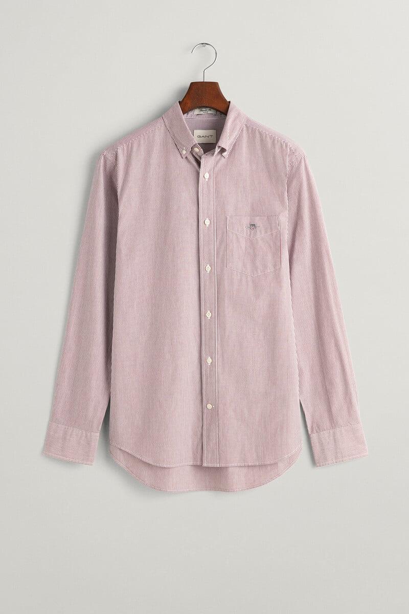 Cortefiel Camisa de popelín a rayas de corte regular