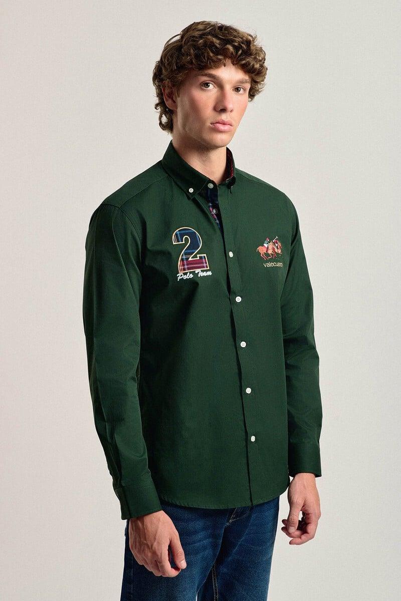 Cortefiel Camisa Hombre Valecuatro Verde Modelo Caballos