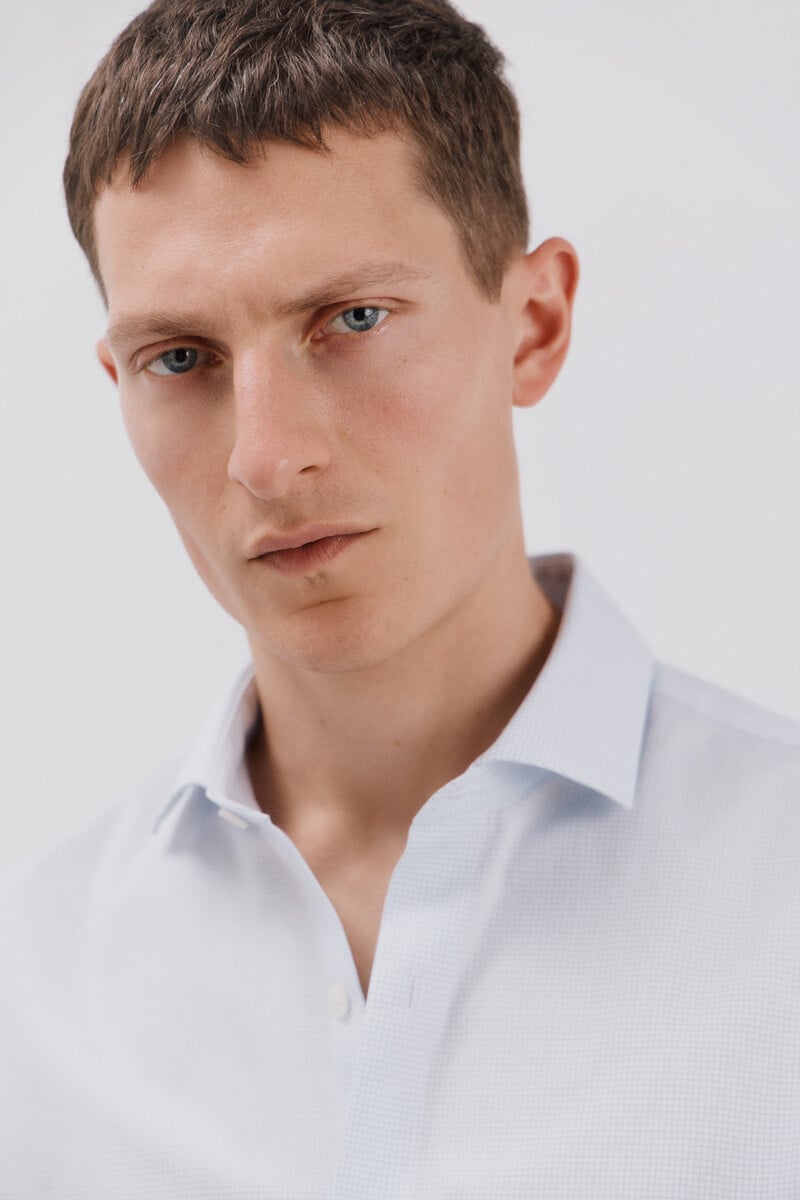 Cortefiel Camisa Vestir Cuadros Slim Fit Fácil Plancha