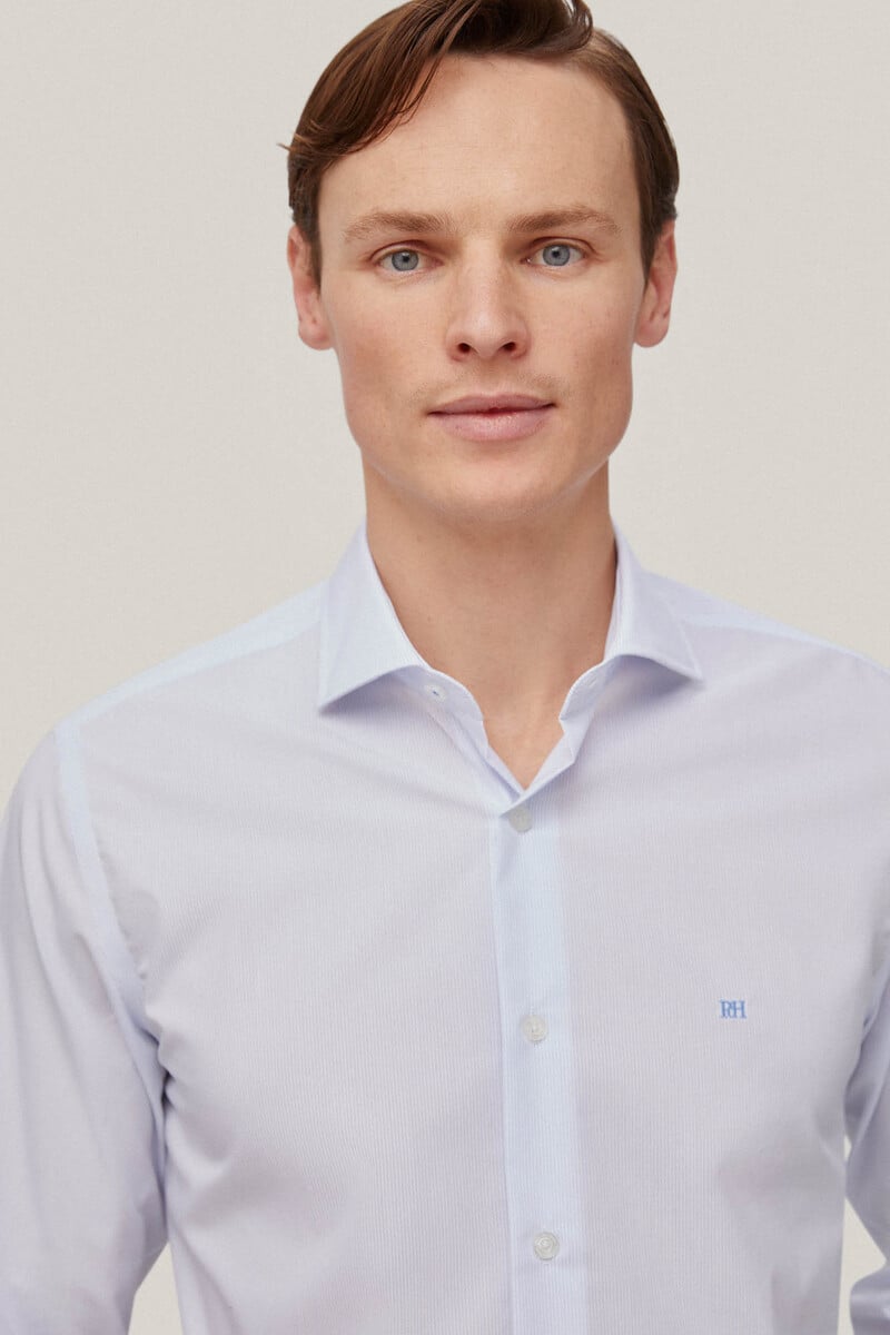 Cortefiel Camisa Vestir Mil Rayas Non Iron + Antimanchas Slim Fit