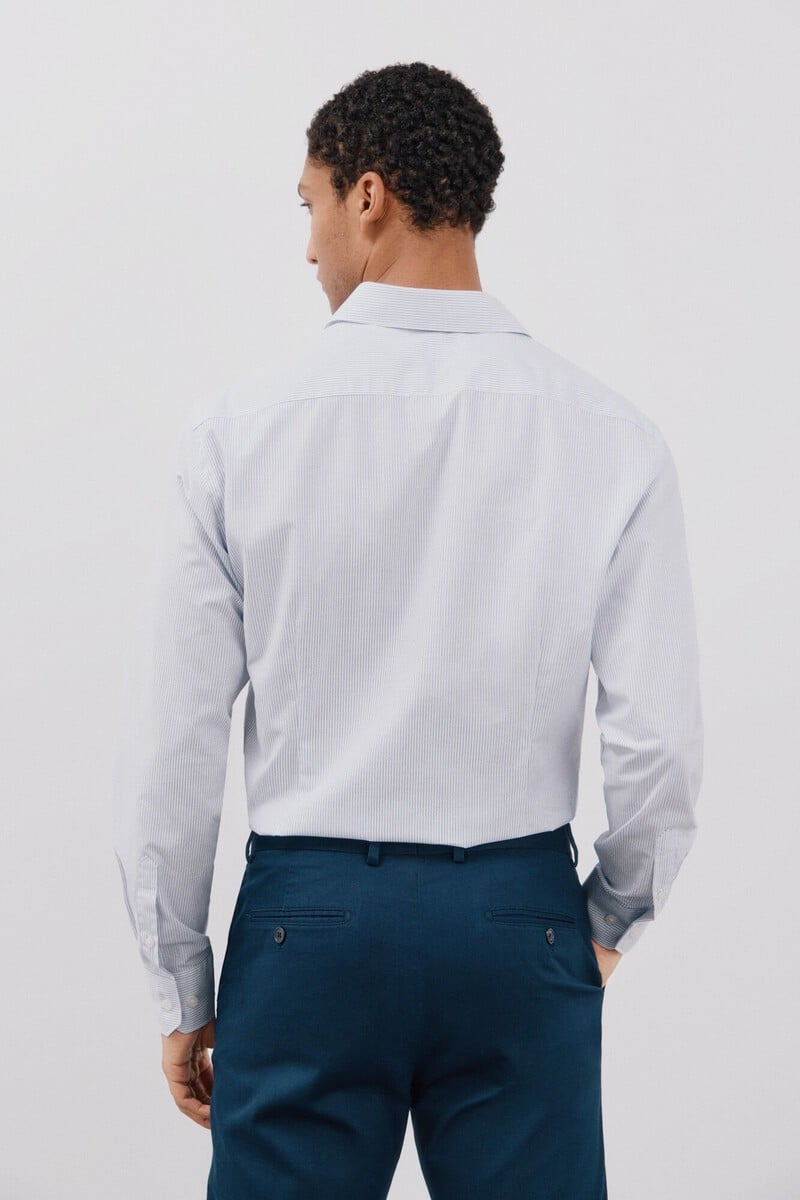 Cortefiel Camisa Vestir Rayas Slim Fit Fácil Plancha