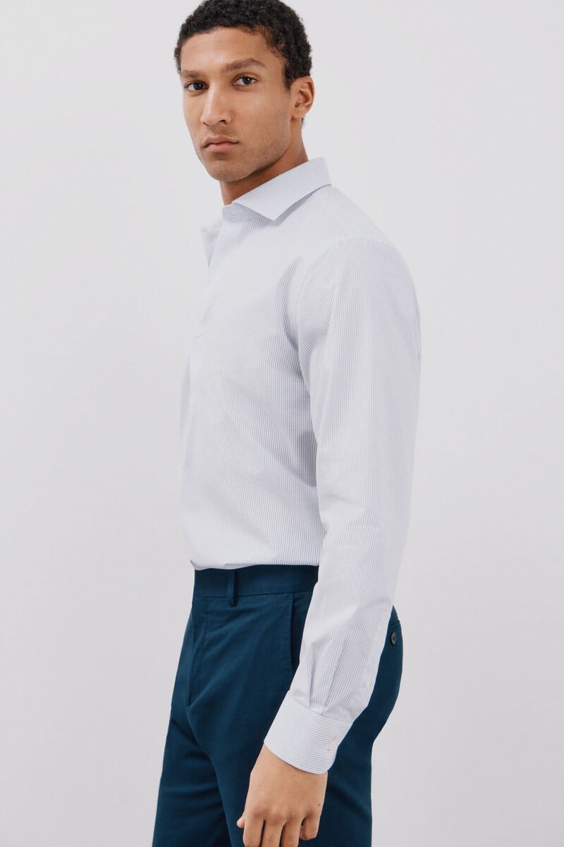 Cortefiel Camisa vestir rayas slim fit fácil plancha