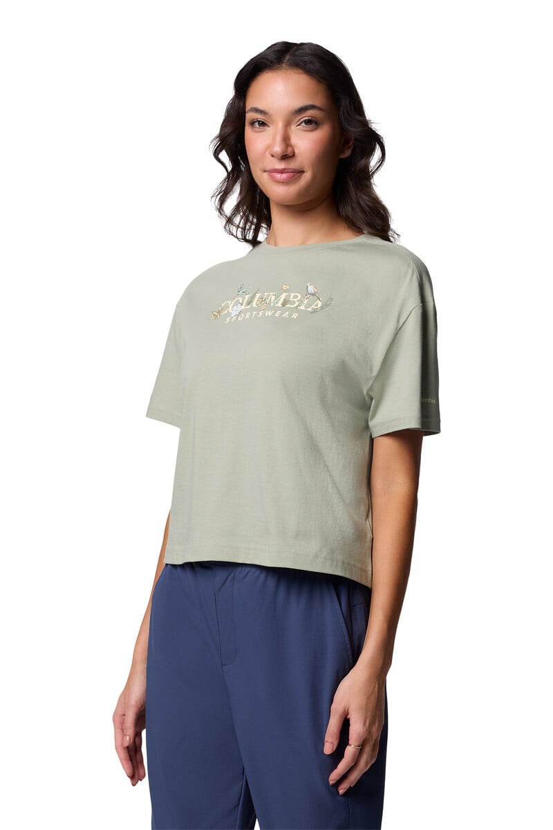 Cortefiel Camiseta Corta De Ajuste Relajado Con Estampado Rolling Bend™ De Columbia Para Mujer