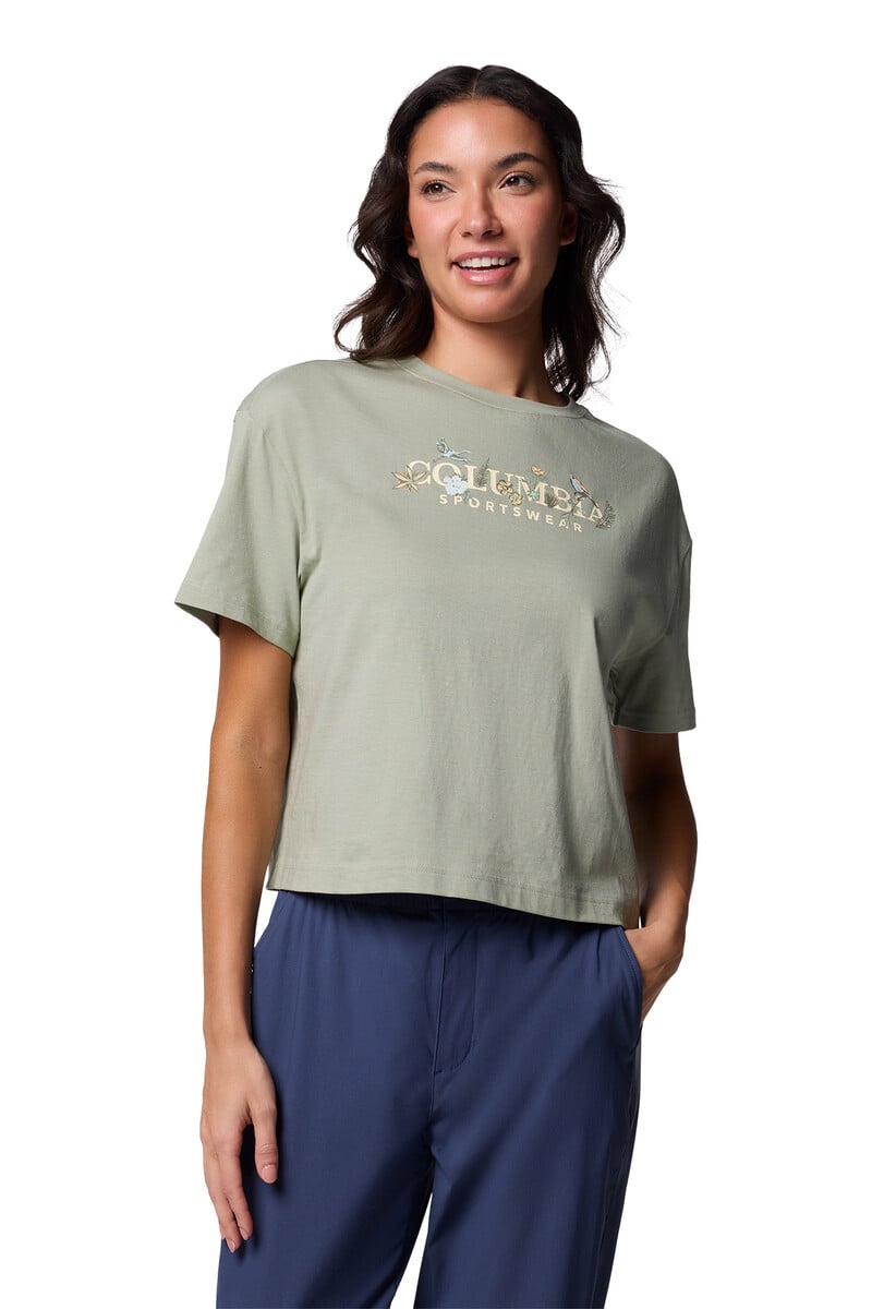 Cortefiel Camiseta corta de ajuste relajado con estampado Rolling Bend™ de Columbia para mujer