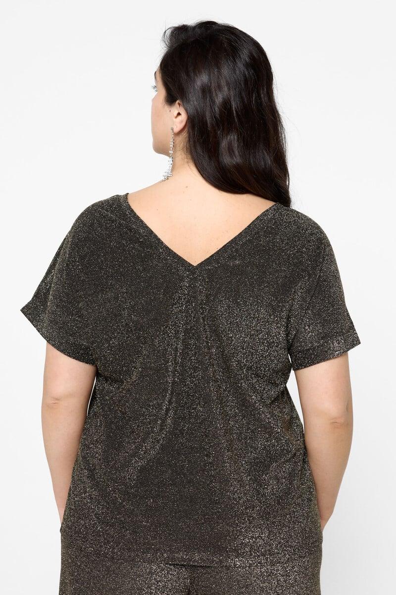 Cortefiel Camiseta Manga Corta De Lurex Talla Grande