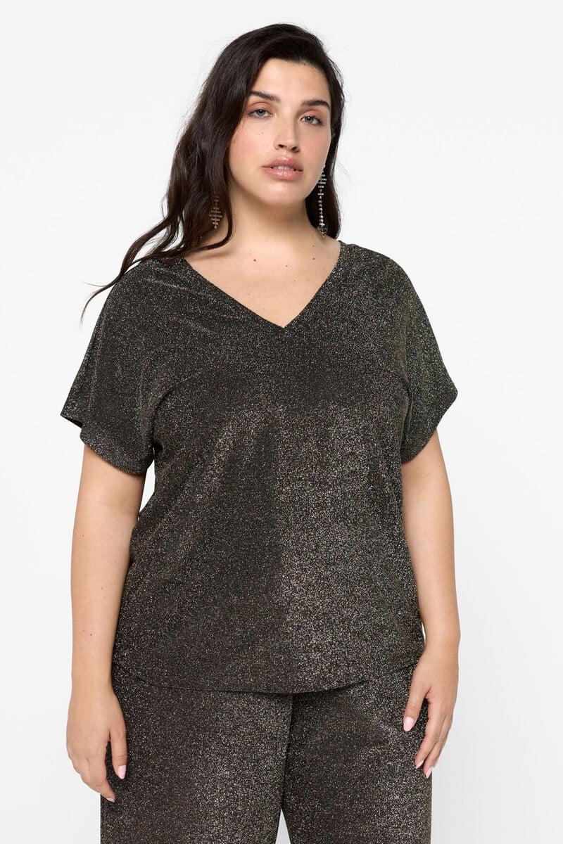 Cortefiel Camiseta manga corta de lurex talla grande
