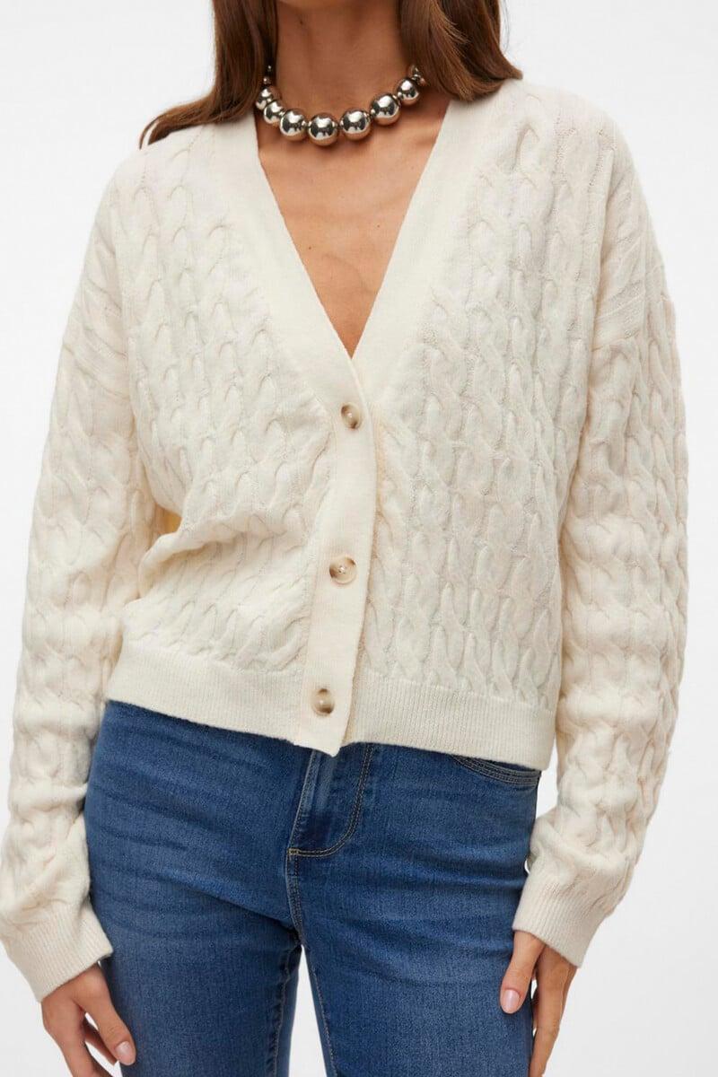 Cortefiel Cardigan De Punto De Mujer Con Diseño Trenzado