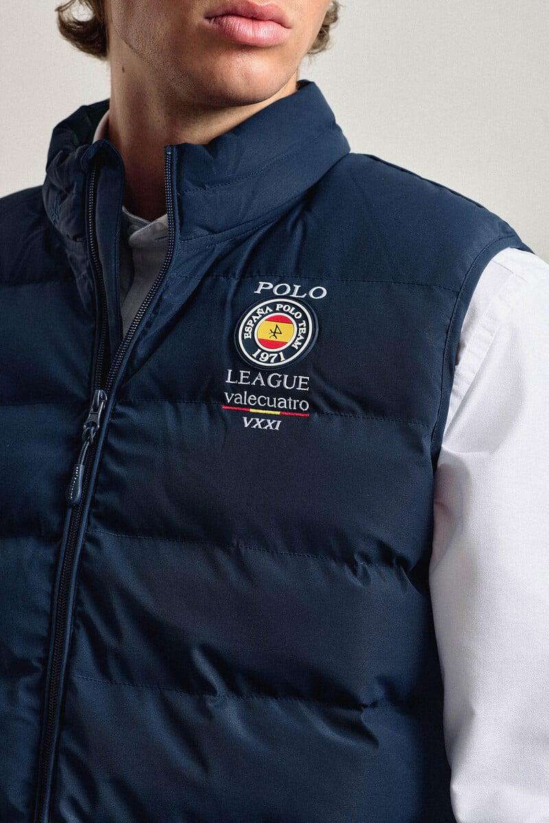 Cortefiel Chaleco Acolchado Azul Marino Modelo Escudo España