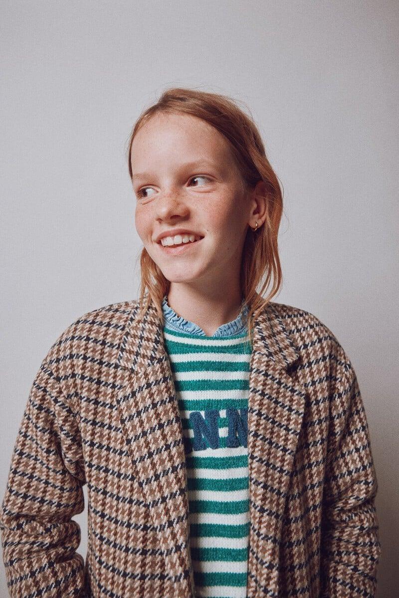 Cortefiel Abrigo Cuadros Niña