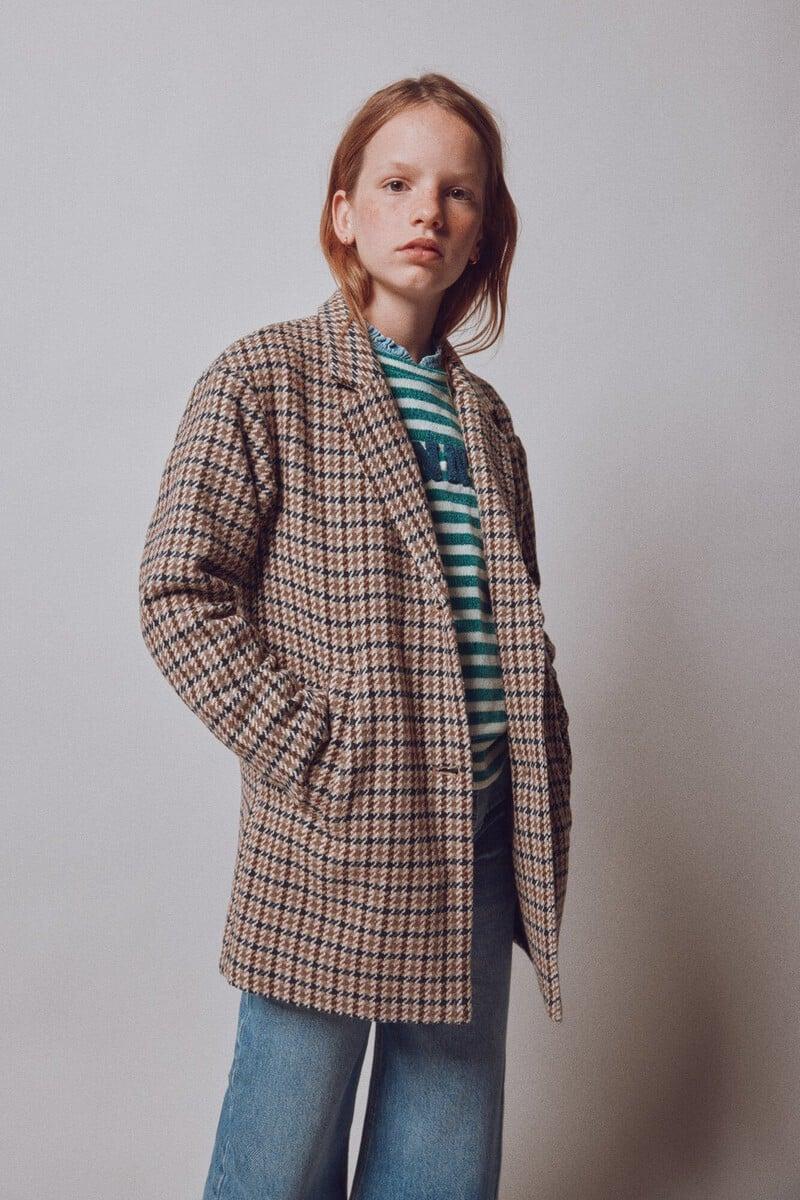 Cortefiel Abrigo cuadros niña