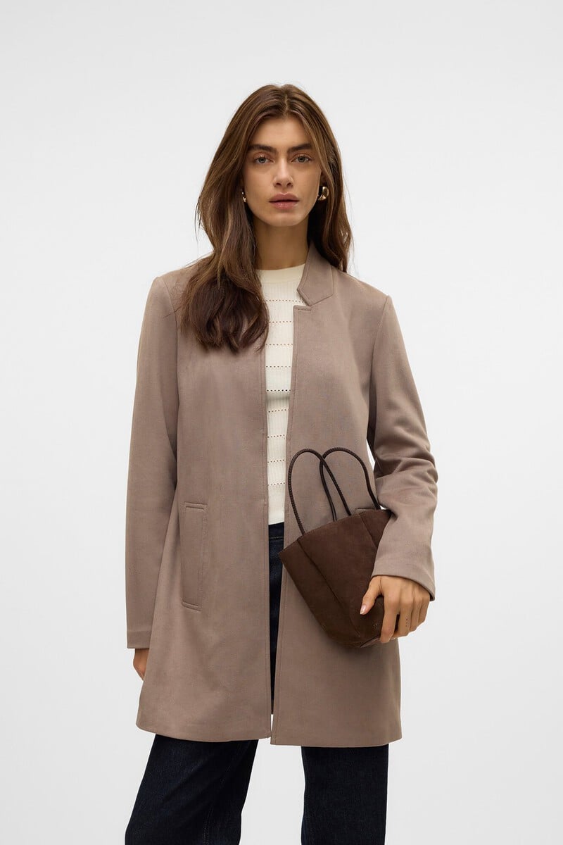 Cortefiel Abrigo Fino Efecto Ante