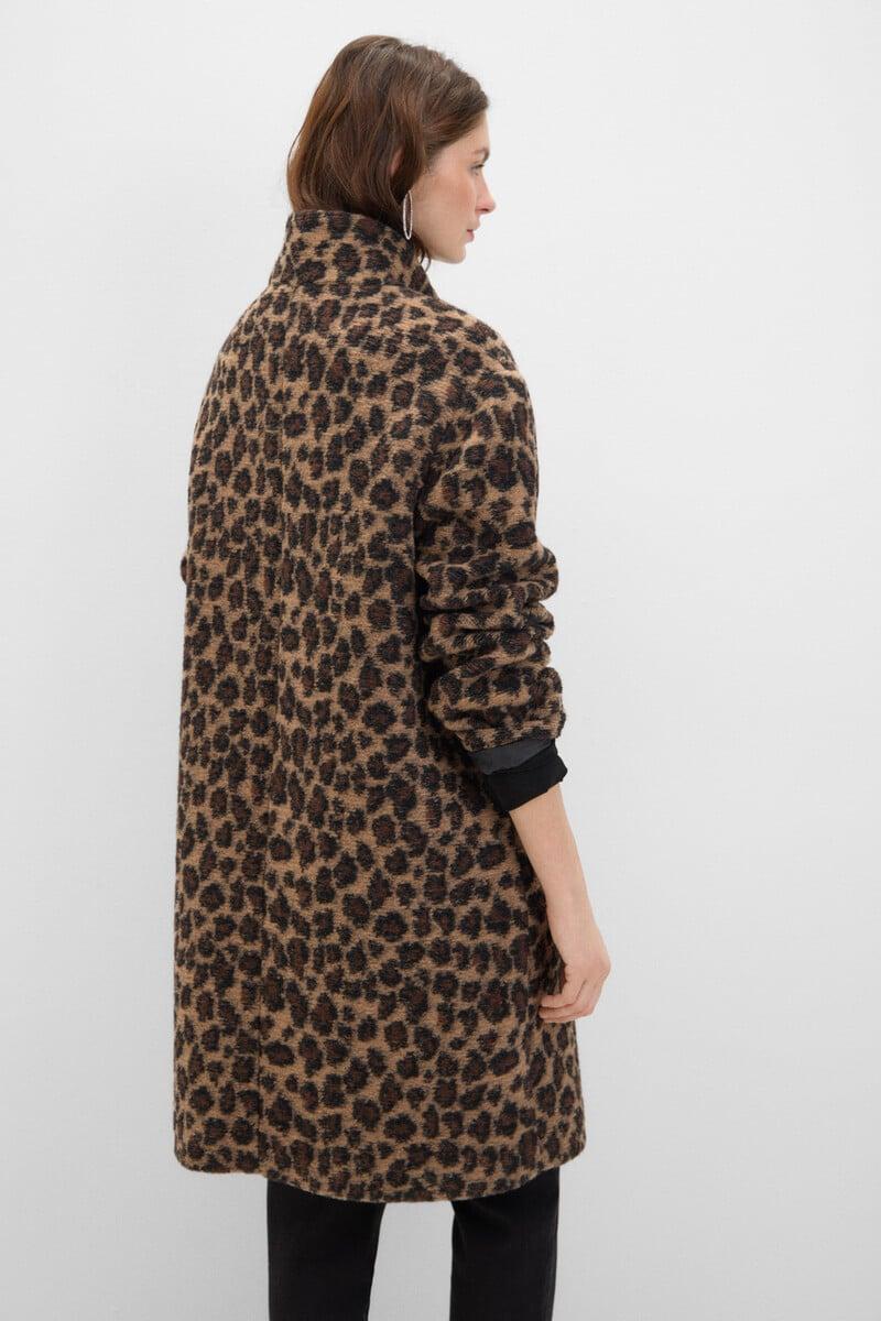 Cortefiel Abrigo Tejido Animal Print