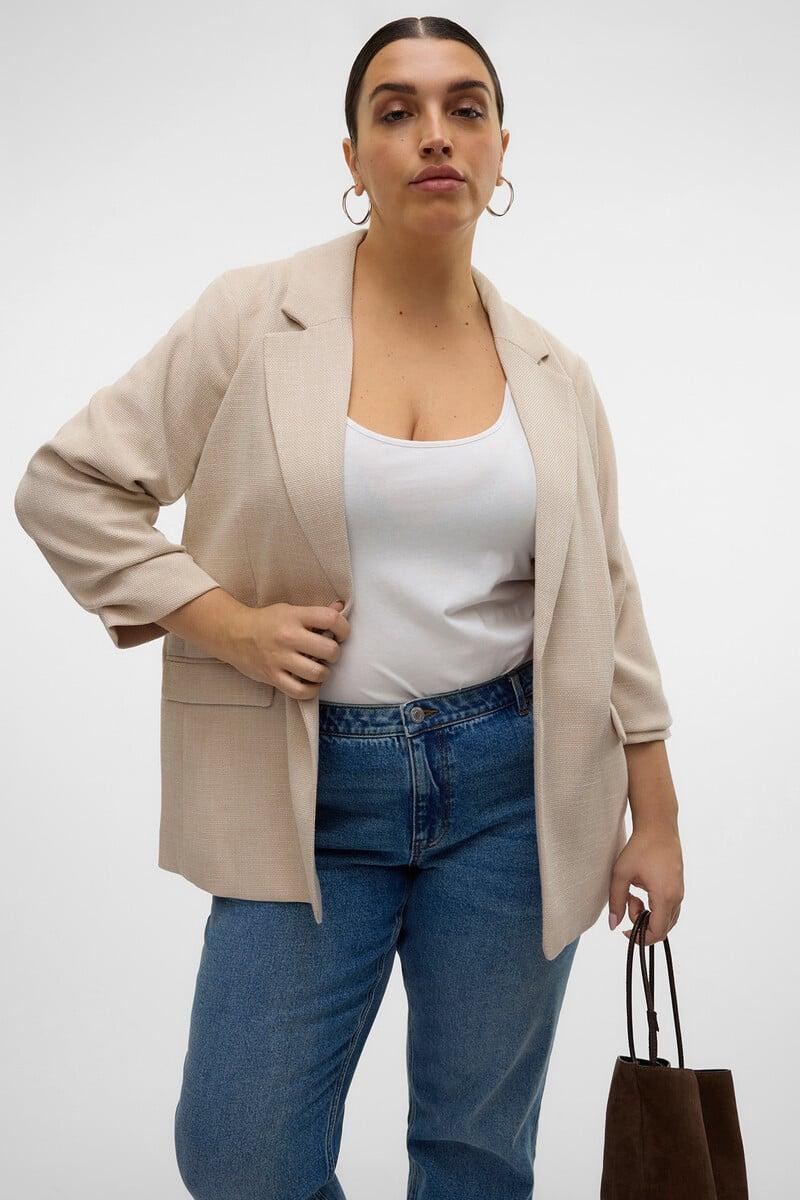 Cortefiel Americana manga fruncida talla grande