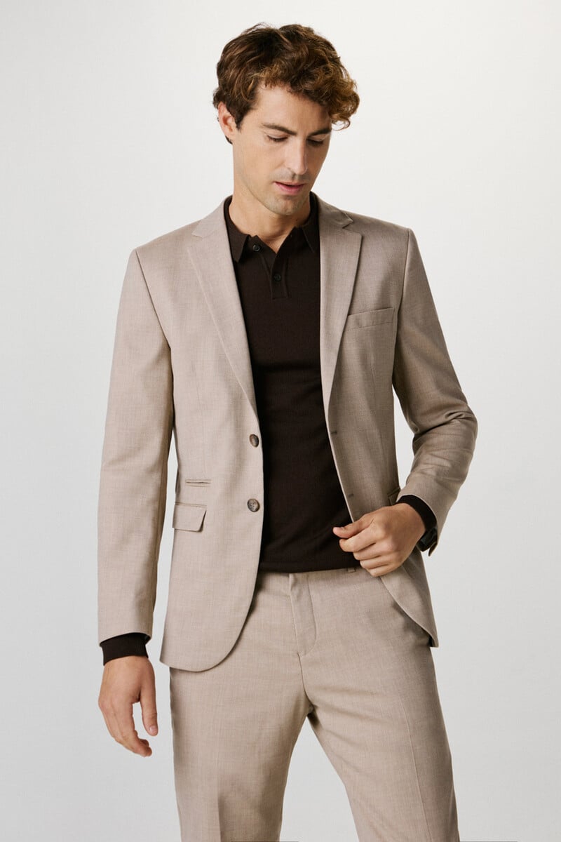 Cortefiel Americana Slim Fit Con Lana