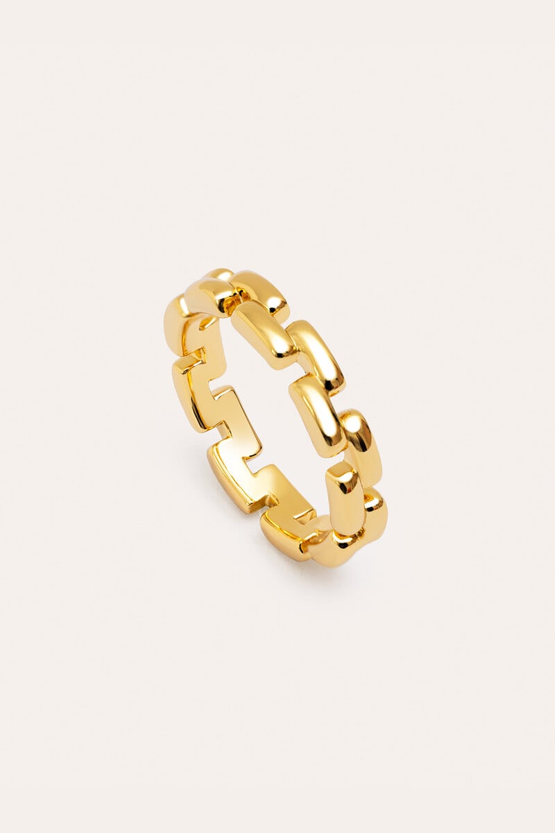 Cortefiel Anillo Chain Baño Oro 16