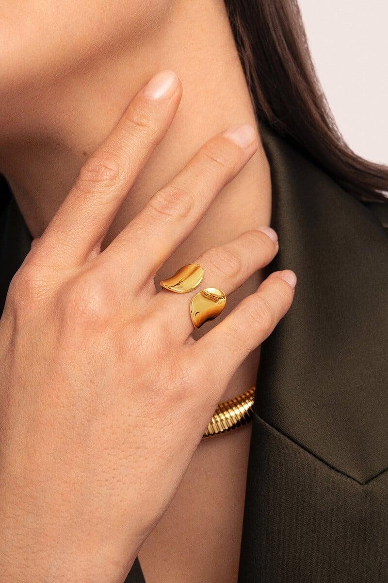 Cortefiel Anillo Honey Acero Baño Oro