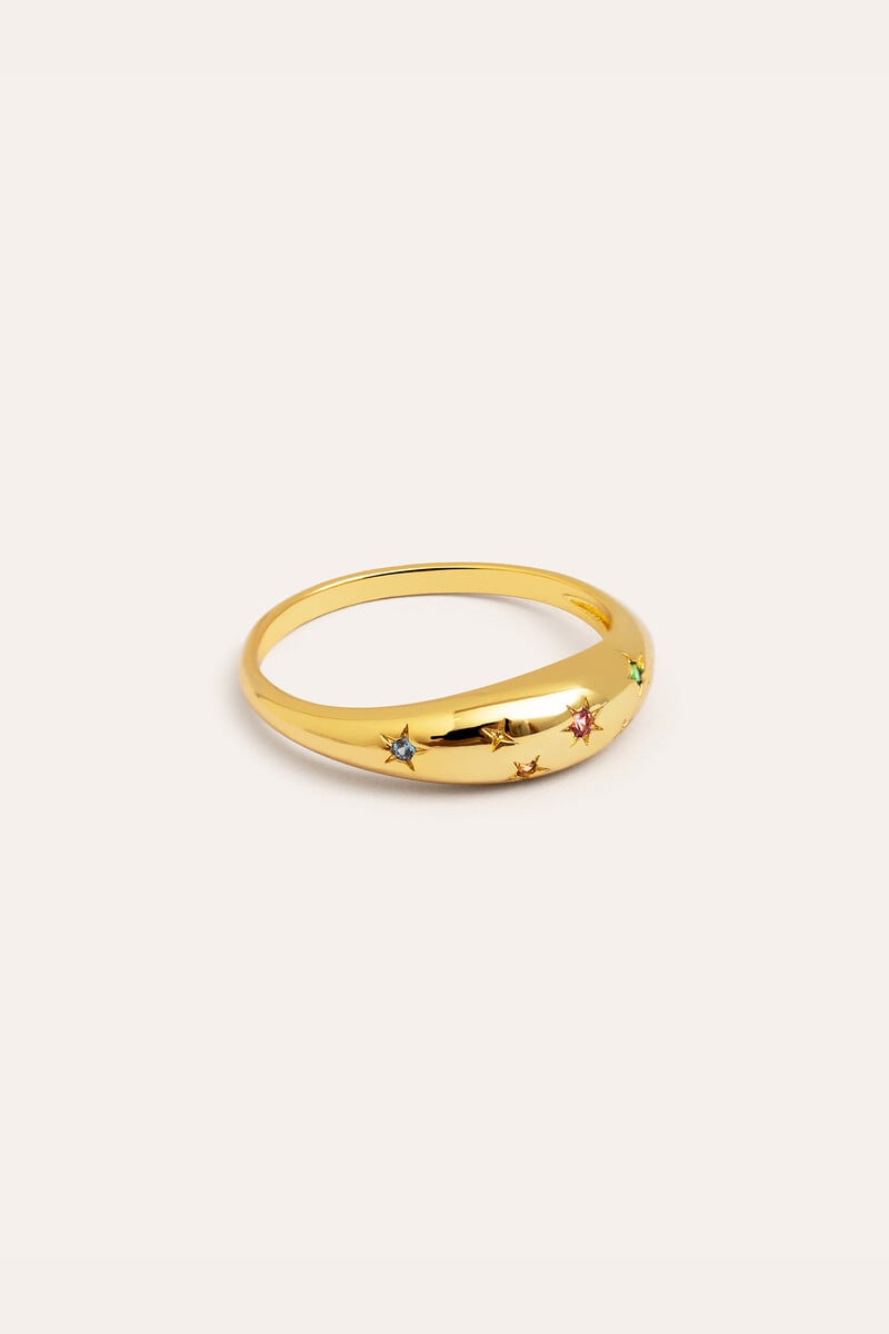 Cortefiel Anillo Spark Color Baño Oro 16