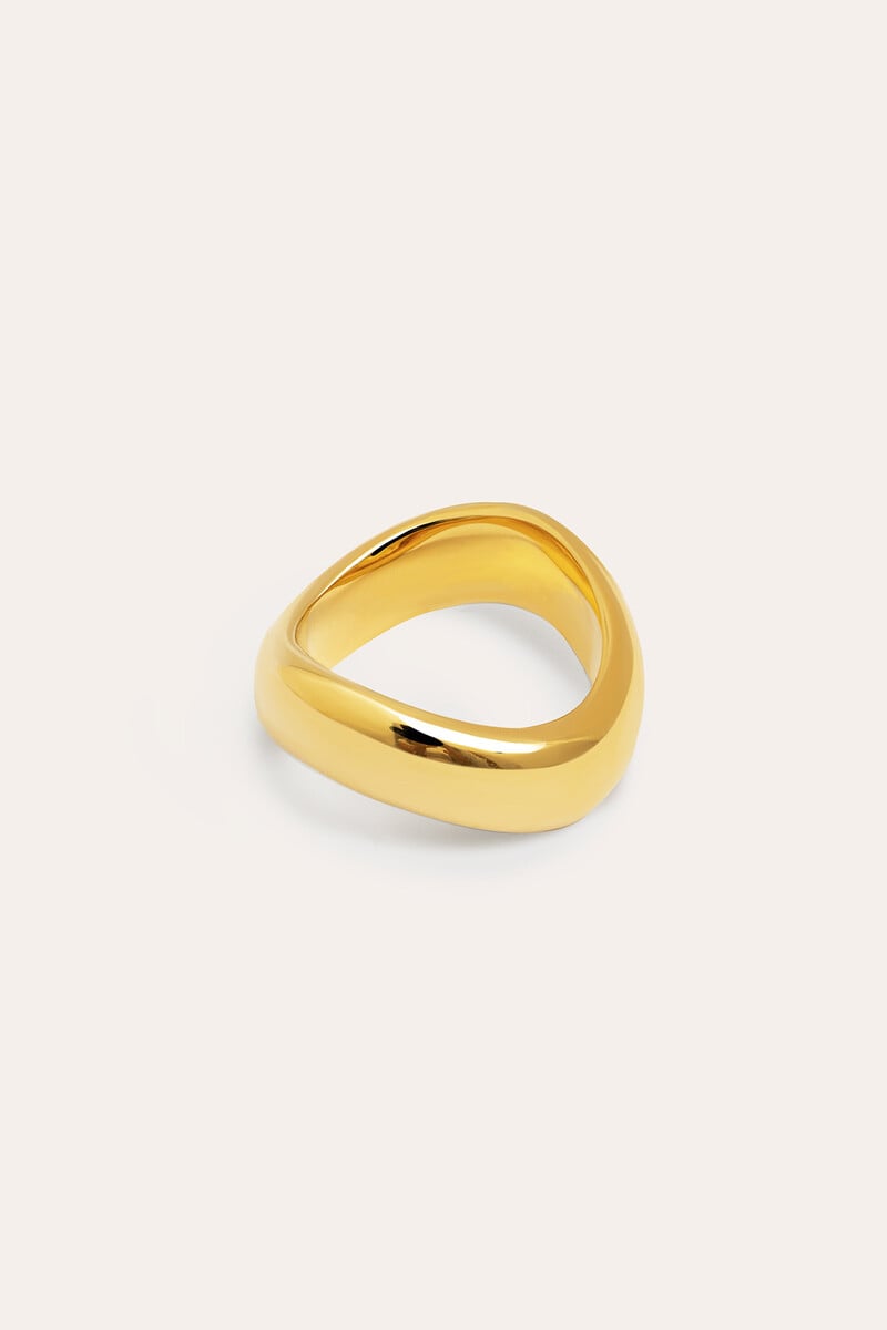 Cortefiel Anillo Tina Acero Baño Oro 12