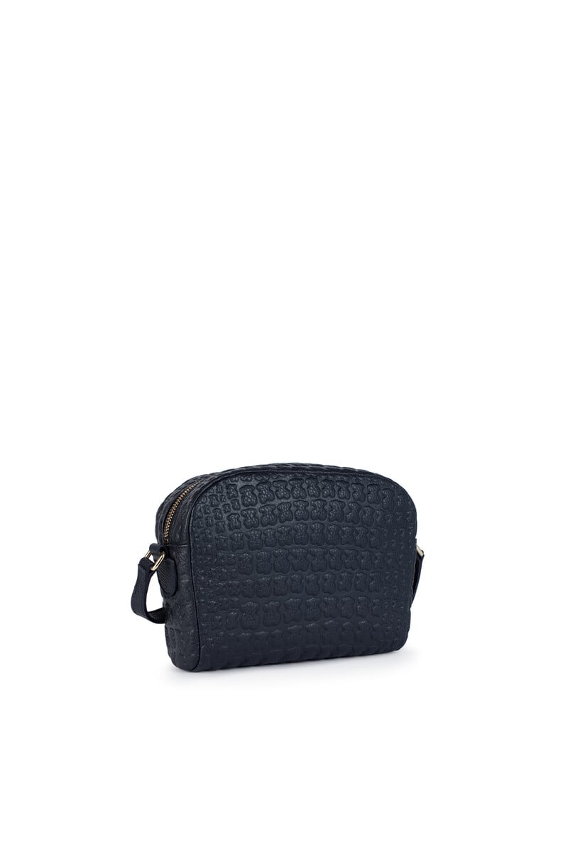 Cortefiel Bandolera de piel azul marino Sherton
