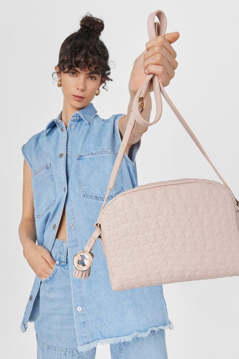 Cortefiel Bandolera de piel rosa Sherton
