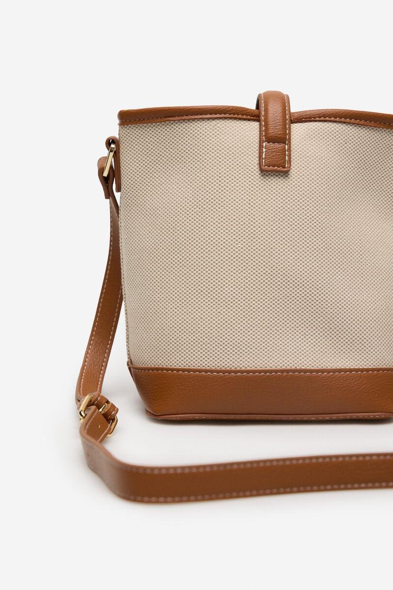 Cortefiel Bandolera Tipo Cubo Canvas