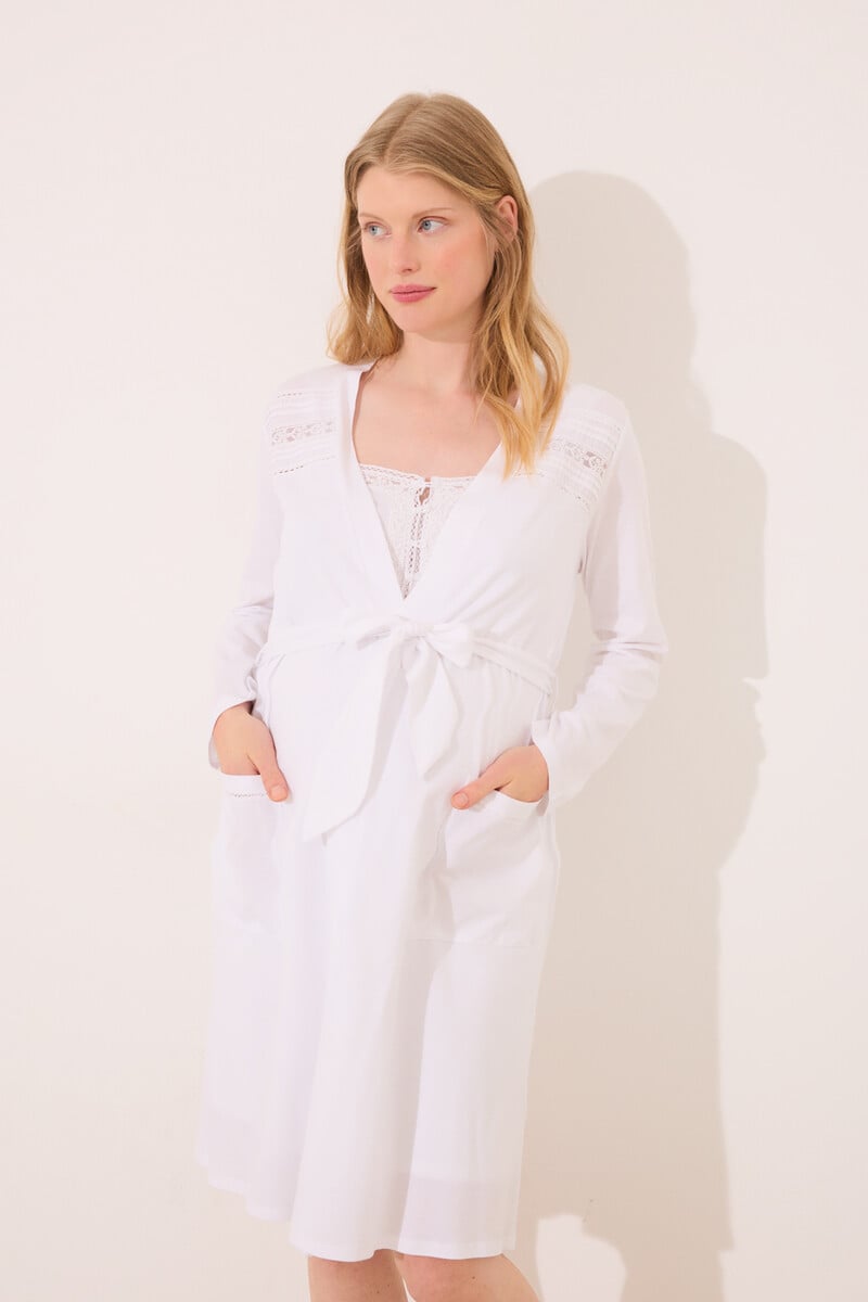 Cortefiel Bata midi "maternity" blanco