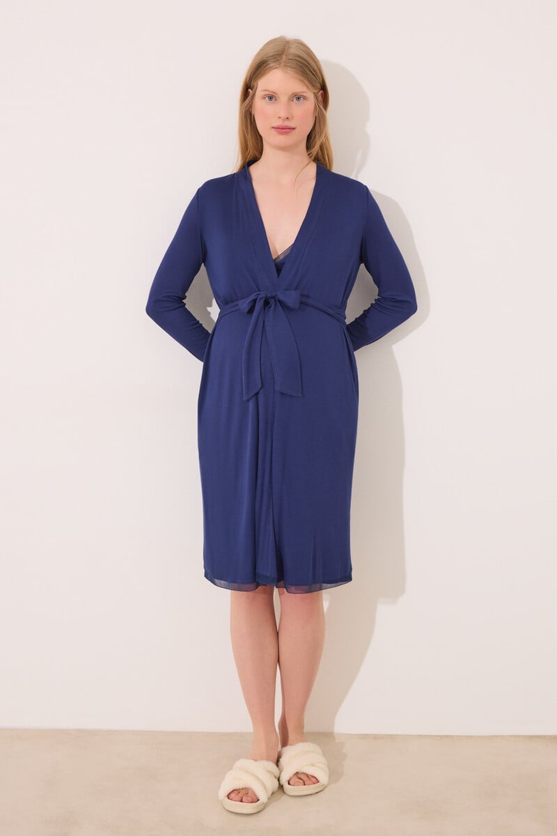 Cortefiel Bata midi "maternity" soft touch azul