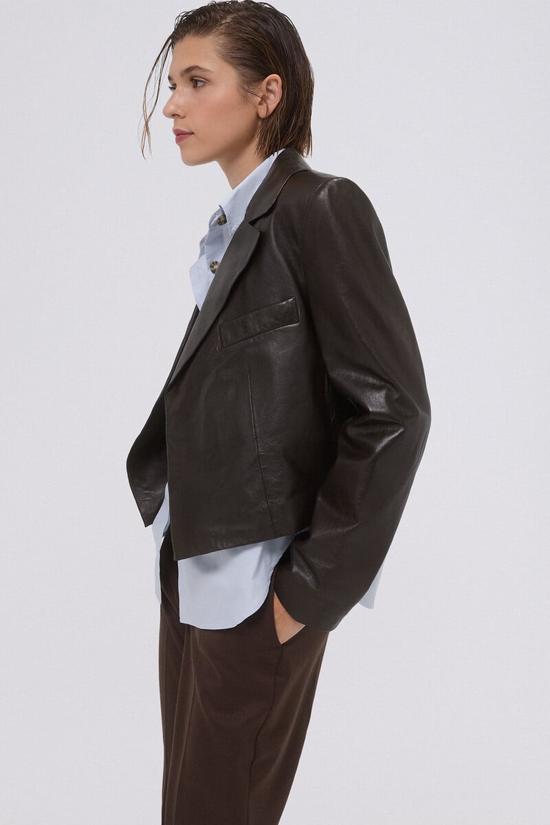 Cortefiel Blazer Corta Khaki