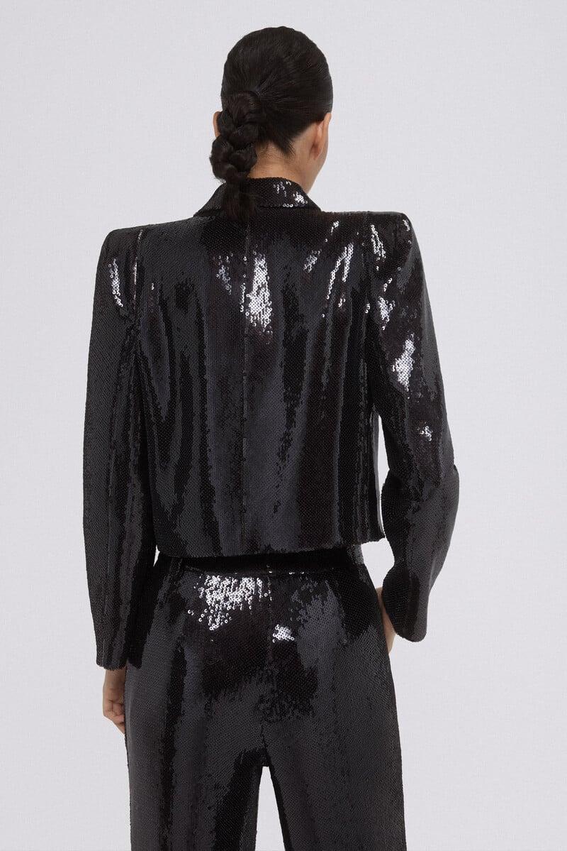 Cortefiel Blazer Corta Lentejuelas