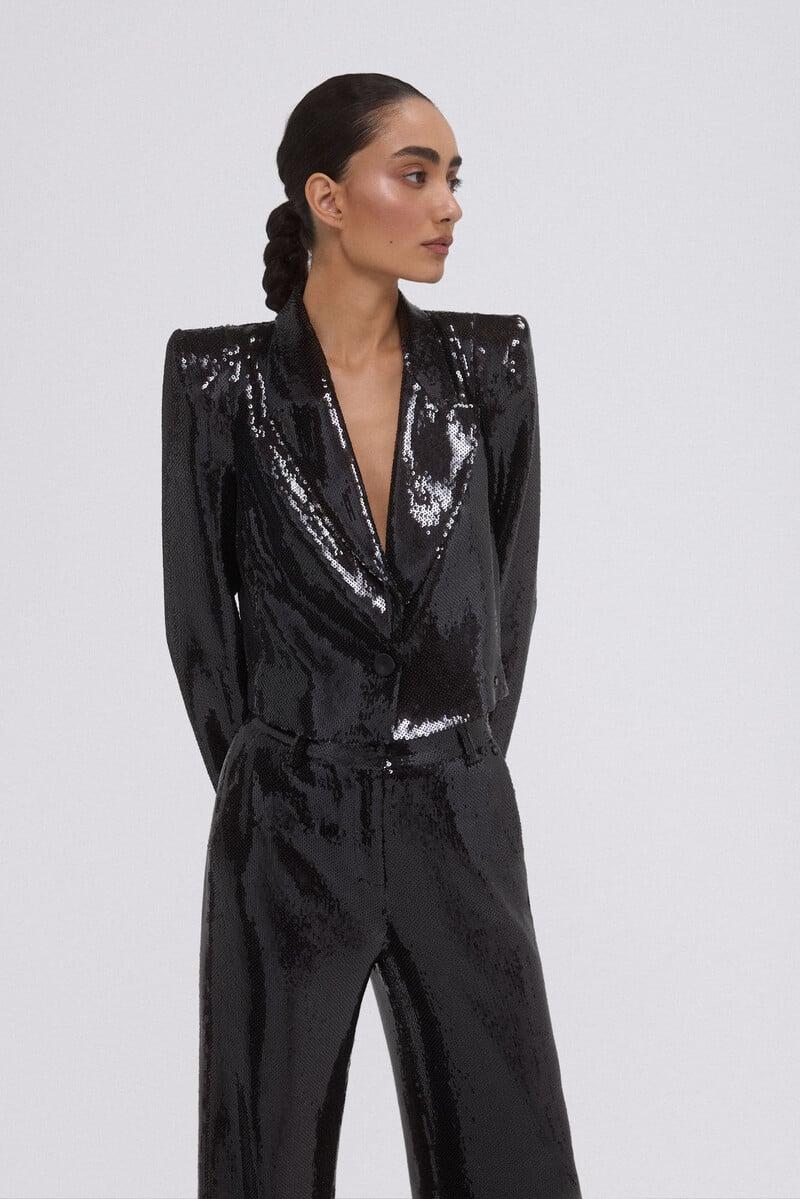 Cortefiel Blazer corta lentejuelas