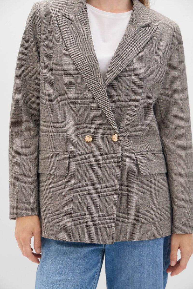 Cortefiel Blazer Cuadros Con Brillo