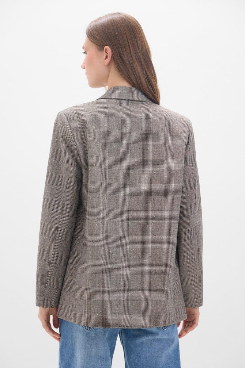Cortefiel Blazer Cuadros Con Brillo