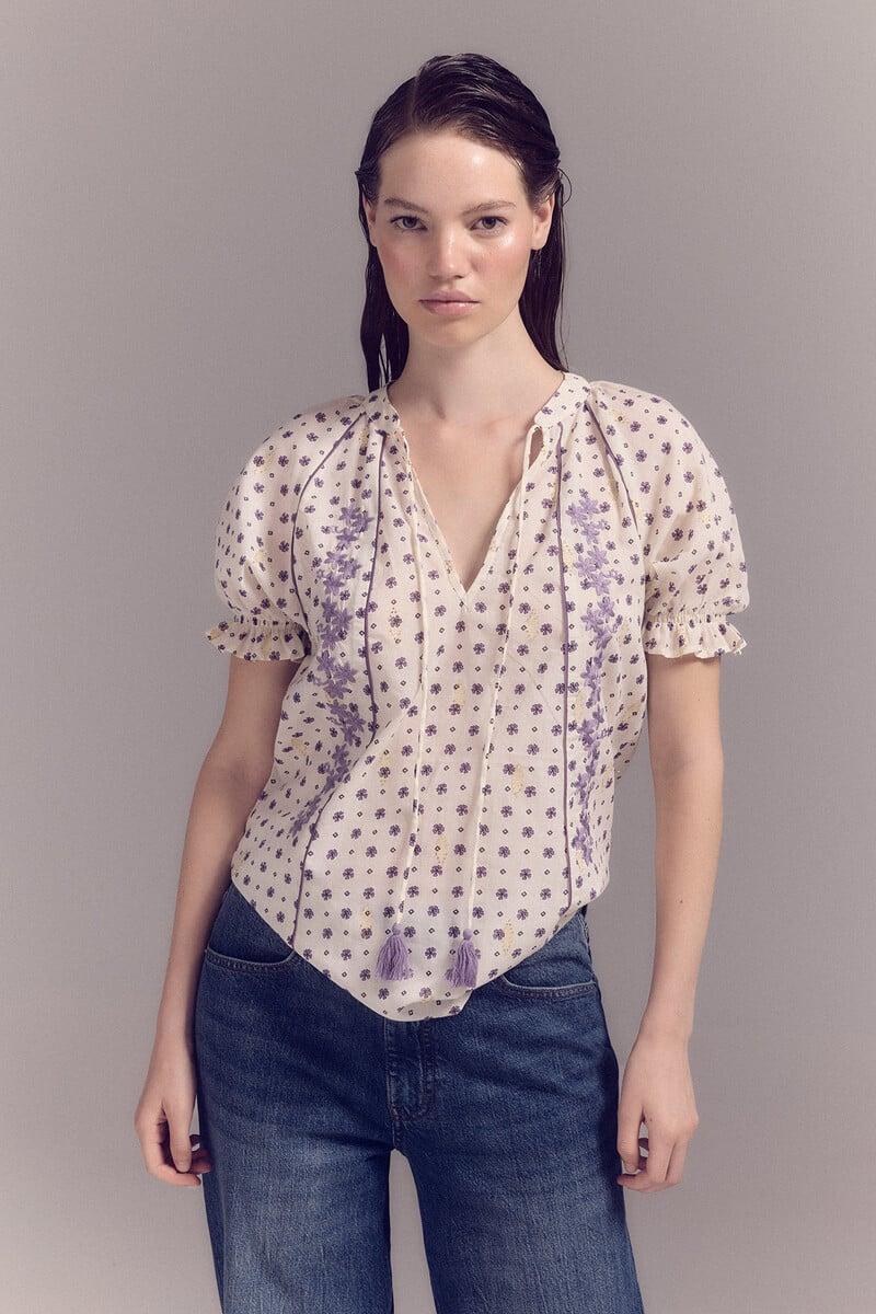 Cortefiel Blusa Bordada