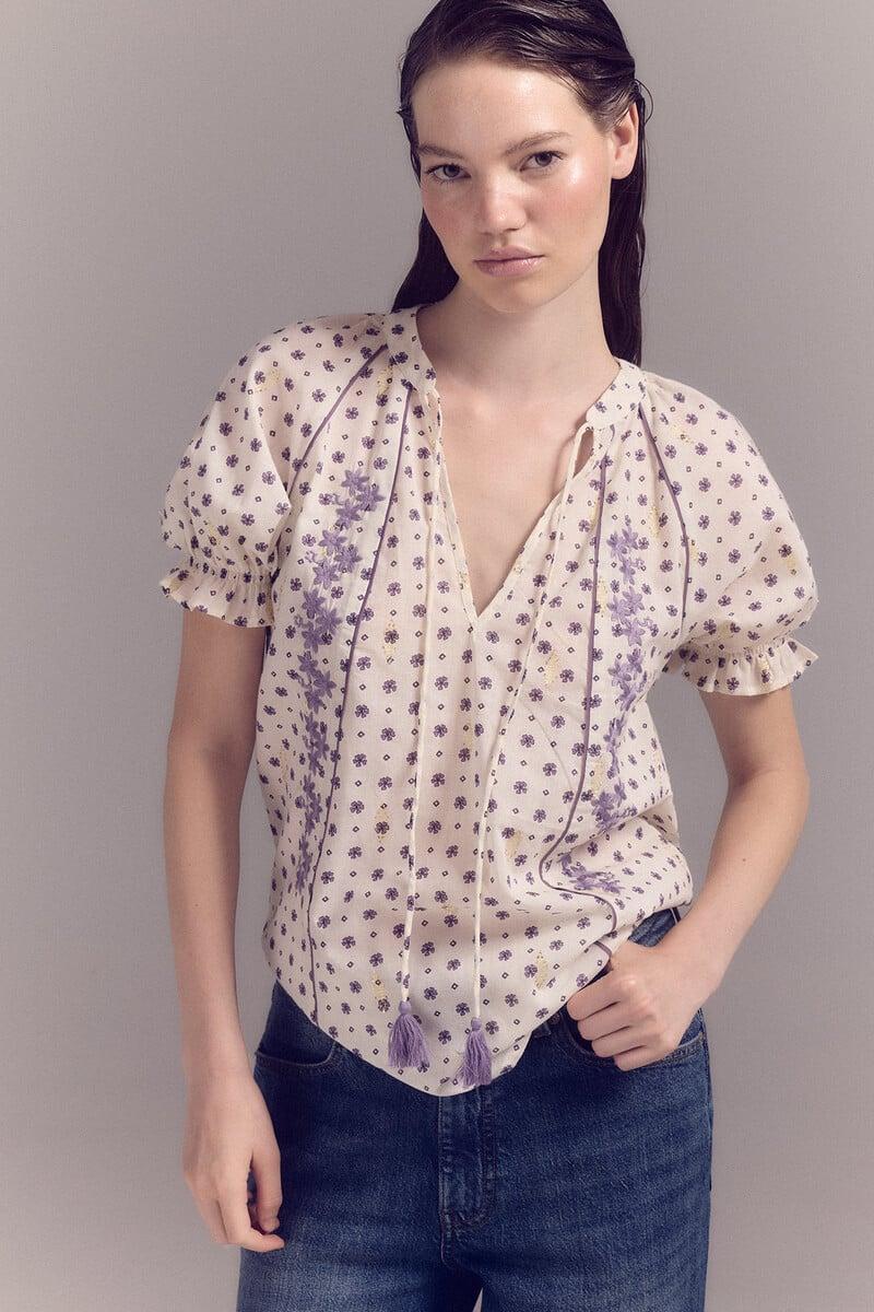 Cortefiel Blusa Bordada