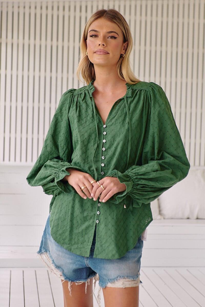 Cortefiel Blusa Bordada Con Escote En V
