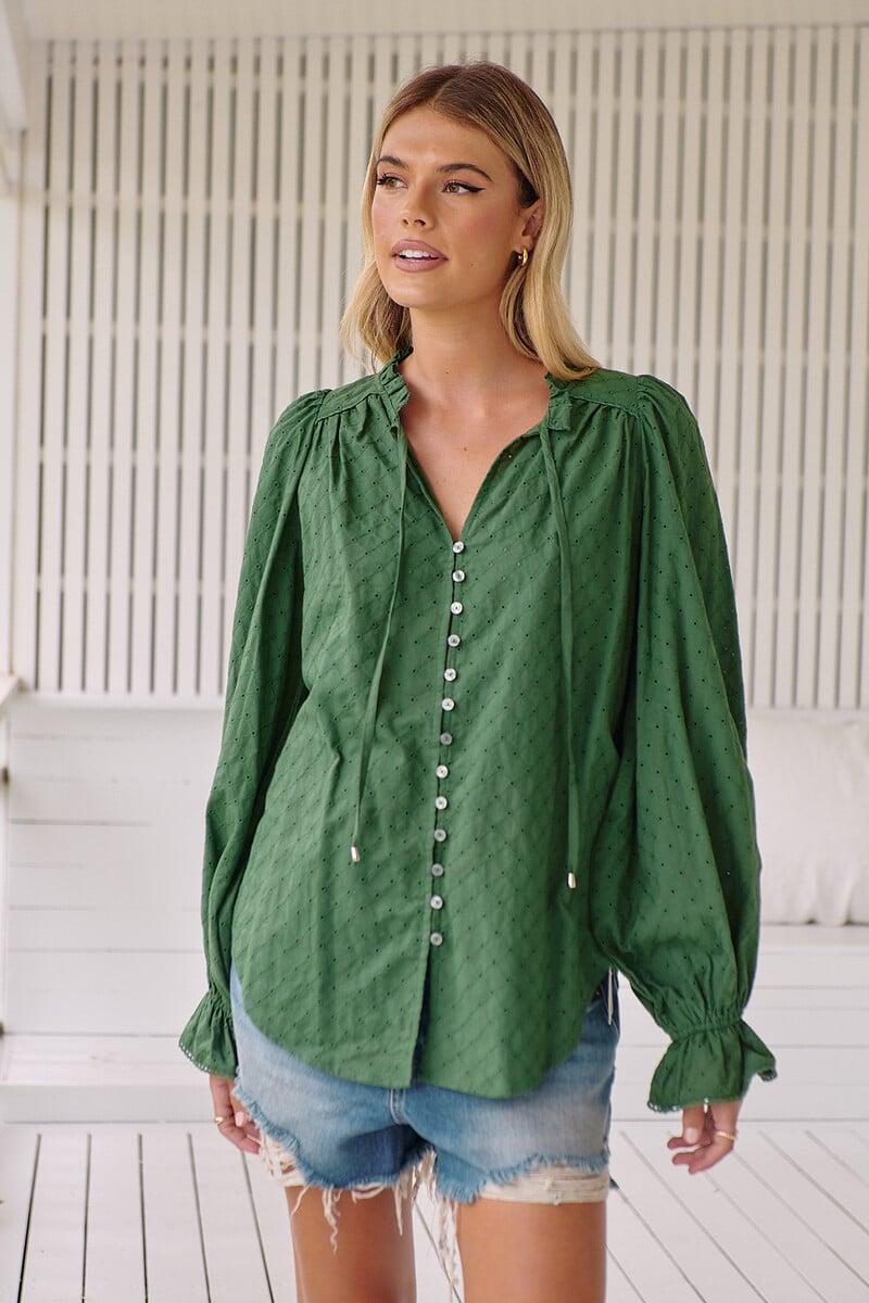 Cortefiel Blusa Bordada Con Escote En V