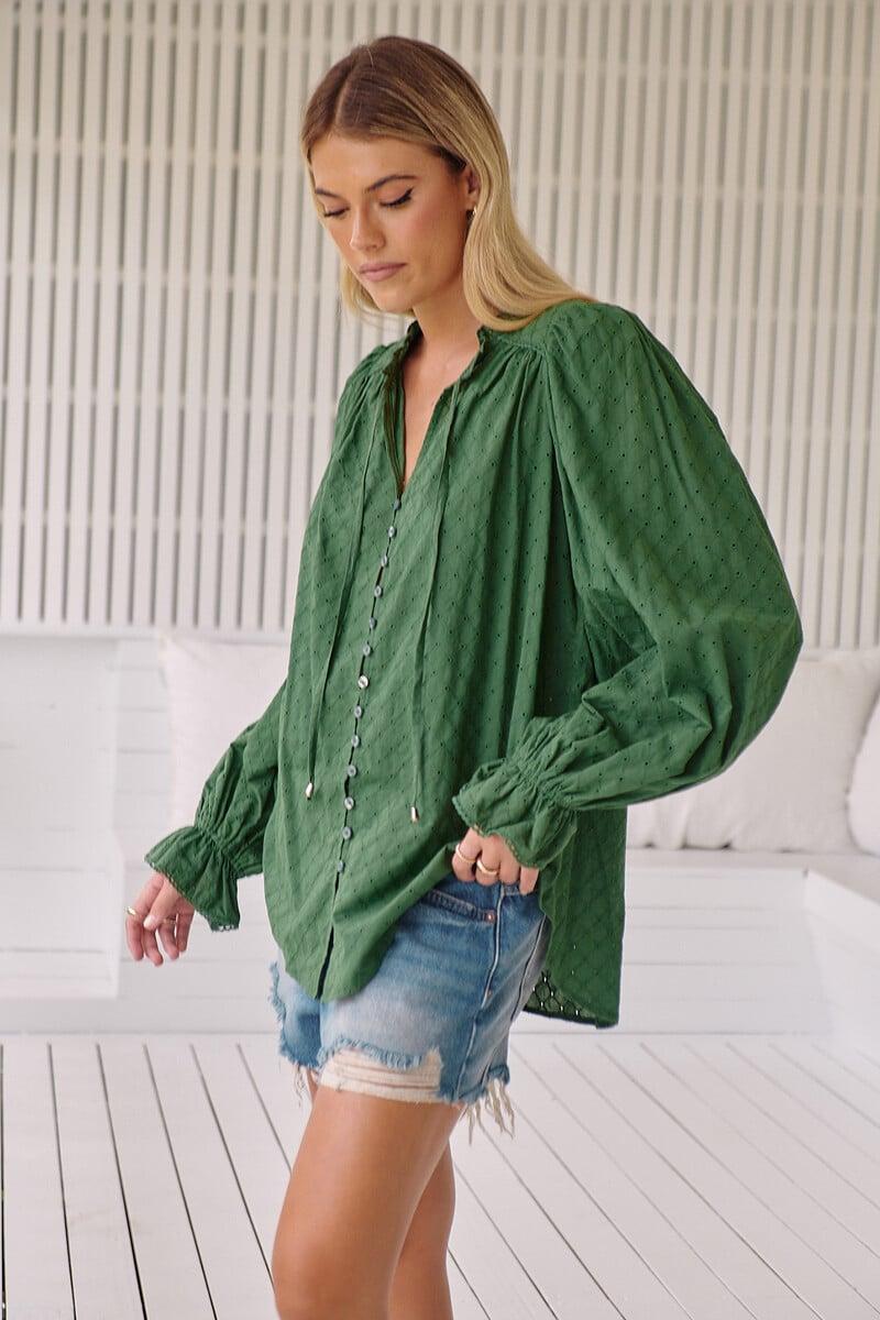 Cortefiel Blusa bordada con escote en V