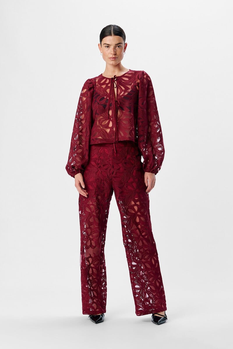 Cortefiel Blusa Bordada De Manga Larga