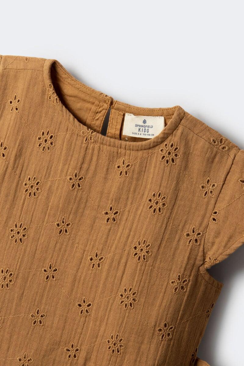 Cortefiel Blusa Bordado Suizo Niña