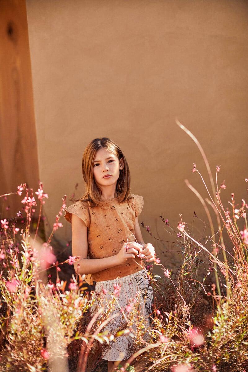 Cortefiel Blusa bordado suizo niña