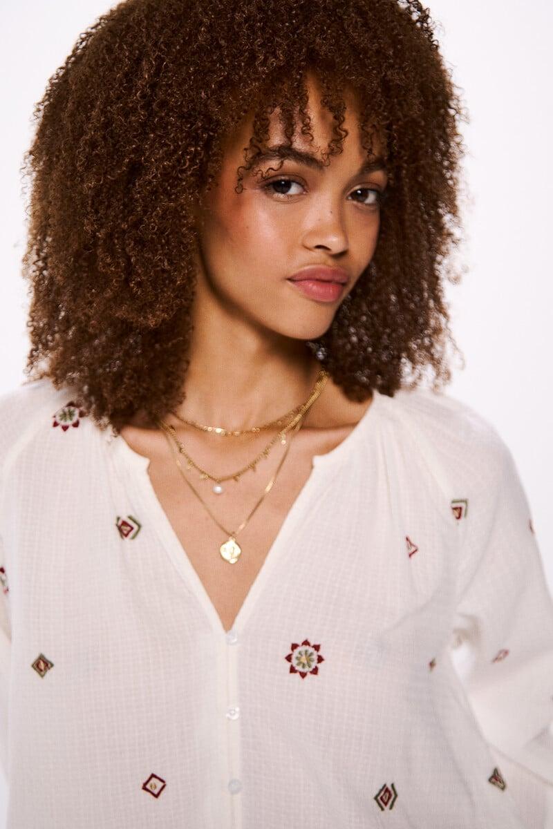 Cortefiel Blusa Bordados