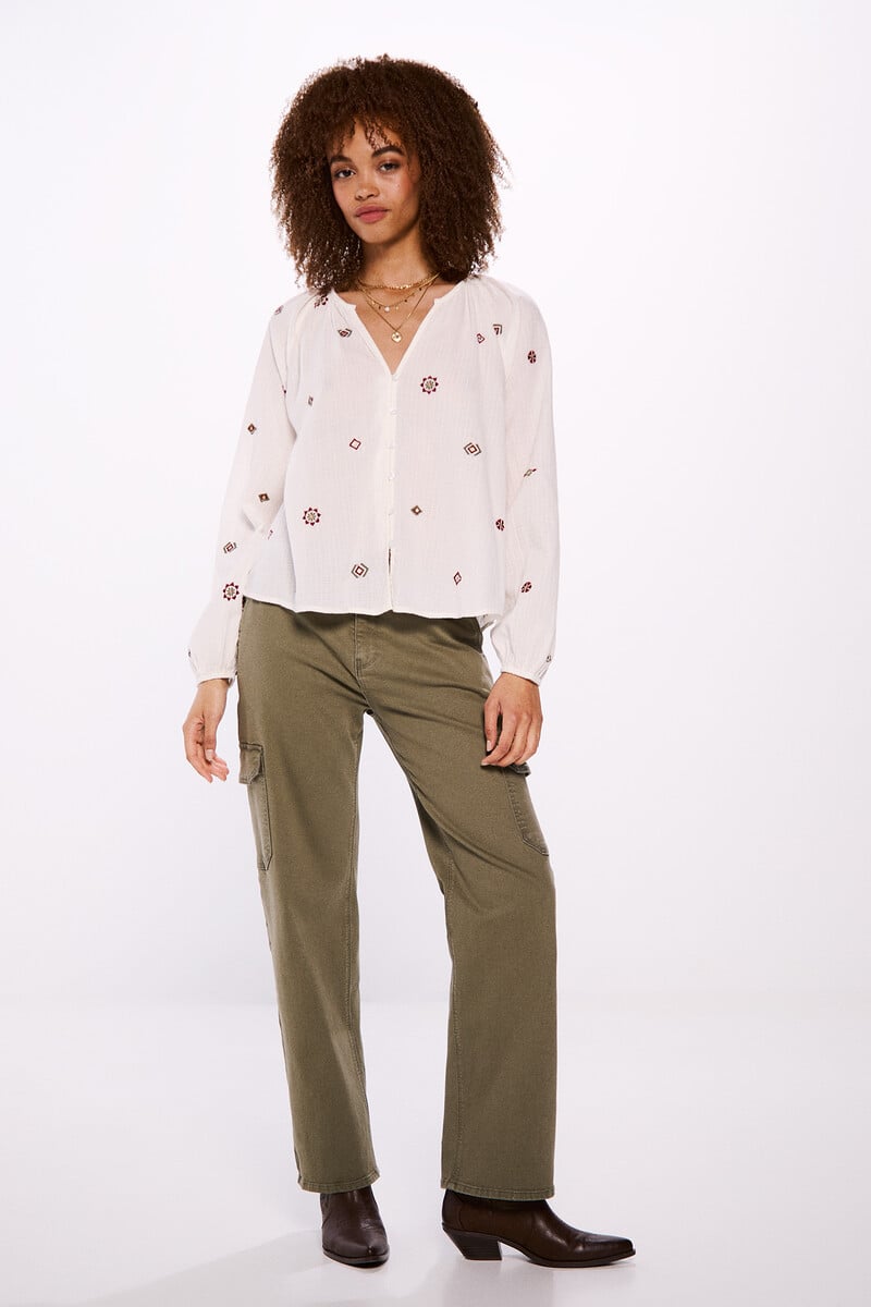 Cortefiel Blusa Bordados
