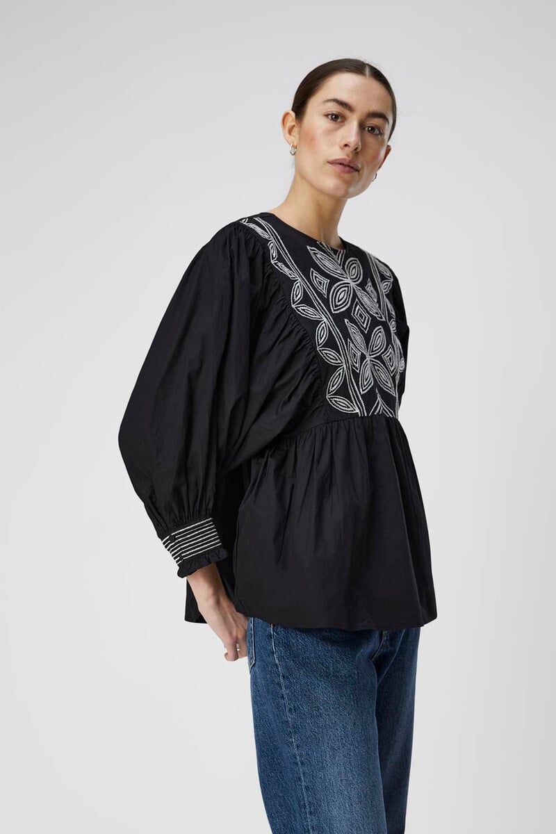 Cortefiel Blusa Bordados Algodón